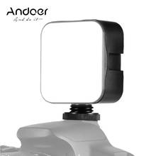 Andoer-Mini luz LED para vídeo, lámpara de relleno de fotografía regulable, 5W, 6500K, adaptador frío de montura de zafro para Canon, Nikon, Sony, cámara DSLR 2024 - compra barato