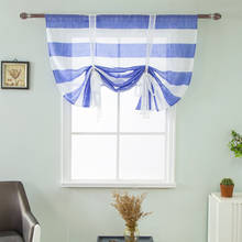 Cortinas curtas para a cozinha listrado cortinas romanas cego sheer janela tratamento casa decoração para sala de estar quarto cortina 2024 - compre barato