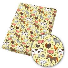 Polyester Cotton Fabric Cartoon Animals Cow Printed Cloth Sheets For DIY Mask/Dress Handmade Materials Home Textile 45*145cm 1pc 2024 - buy cheap