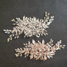 SLBRIDAL Silver Color Rhinestone Pearls Flower Wedding Hair Comb Bridal Headpiece Hair Accessories Women Bridesmaids Jewelry 2024 - buy cheap