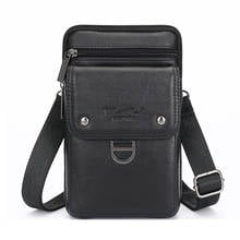 Genuine Leather Waist Packs For Men Travel Fanny Pack Shoulder Messenger Bag Male Small Belt Waist Bag For Phone Pouch Purse 2024 - buy cheap