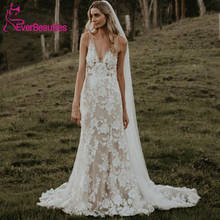 Lace Mermaid Wedding Dresses 2020 V-Neck Vestido De Noiva Sleeveless Robe De Mariee Bridal Gown 2024 - buy cheap