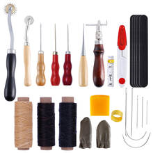 Kit de herramientas de mano para manualidades de cuero, Kit de dedal encerado, punzón, costura a mano, estampado, 1 Juego 2024 - compra barato