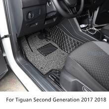 For Tiguan Second Generation 2017 2018 Leather plus wire ring floor mats auto foot Pads automobile carpet cover Car styling 2024 - buy cheap