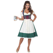 Dirndl-vestido de pescador para mujer, traje de sirvienta de cerveza bávara, traje tradicional de Oktoberfest 2024 - compra barato