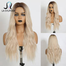 La Sylphide Synthetic Wig Long Wave Root Brown Ombre Ash Blonde Hair Wigs for Black White Woman Daily Use Heat Resistant Wigs 2024 - buy cheap