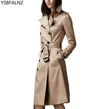 2021 Korean Clothes Slim Spring Long Trench Coat Women Belt Split Windbreaker Lapel Double Breasted Solid New Ropa Mujer Otoño 2024 - buy cheap