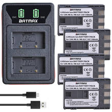 Batmax NB-2L NB-2LH NB2L Камера Батарея + Новый светодиодный USB Dual Зарядное устройство с Тип C Порты и разъёмы для цифровой однообъективной зеркальной камеры Canon EOS 400D S80 S70 S50 S60 350D G7 G9 2024 - купить недорого
