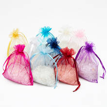 Bolsa para joias 11x16cm, 50 peças, branca, presente de casamento, organza, bolsa de joias, mostruário, jóias, 19 cores 2024 - compre barato