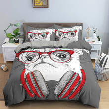 Dog Bedding Set Cute Duvet Cover Cartoon Pet Print Bed  Home Textile Single/Twin/Double/Full/Queen/King Size 2024 - buy cheap