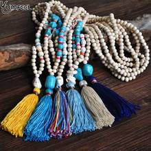 Yumfeel Brand New Stone Beaded Necklace Handmade 6 Colors Tassel Necklace Jewelry Women 2024 - buy cheap