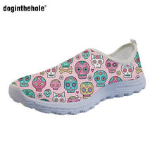 doginthehole Gothic Shoes Women's Sneakers Sugar Skull Print Women Air Mesh Flats Shoes Summer Light Breathable Beach Loafers 2024 - buy cheap