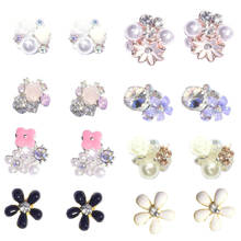 10Pcs/Lot 3D Rhinestones For Nails Design Flower Style Gem Mix Beauty Charms Colorful Pearl Manicure Crystal Nail Art Decoration 2024 - buy cheap