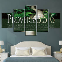 Modern Style Bible Verse On Multi 5 Pieces Canvas Proverbs Poster Print Decor Wall Art Pictures Interior Home Bedroom decoration 2024 - buy cheap