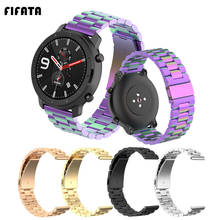 Pulseira de metal pentata, pulseira para huami amazfit gtr 47/42mm, bracelete de relógio para xiaomi gts bip pace stratos 3/2/2s/1 2024 - compre barato