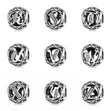 925 Sterling Silver Hollow out Crystal CZ Letter A to Z beads Accessories Fit Original  Charms Bracelets Jewelry Making 2024 - buy cheap