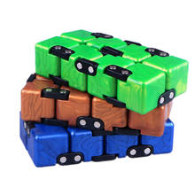 Cubo antiestresse qiyi 2x2, cubo de bolso infinito 3 cores, quebra-cabeça giratório, brinquedos educativos para crianças, presente 2024 - compre barato