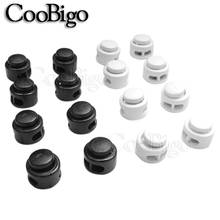 10pcs 13.5*13mm Plastic Paracord Cord Lock Clamp 2 hole Toggle Clip Stopper 2mm Rope Garment Shoes Accessories Black & White 2024 - buy cheap