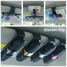 Car Glasses Clips Carbon Fiber Card Pen Holder 180 Degree Rotate Dual Side Clips Sun Visor Vehicle Accessory car accessories 2024 - buy cheap