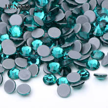 JUNAO-diamantes de imitación SS6, 8, 10, 12, 16, 20, 30, circonita verde, fijación por calor, Parte posterior plana, cristal Strass, ropa de diamantes 2024 - compra barato