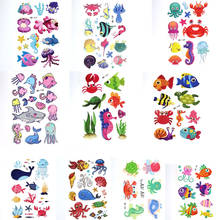 Children Cartoon Sea Animal Temporary Tattoo Fake Tattoos Sticker Face Cosmetic Body Art 10pcs 2024 - buy cheap