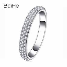 BAIHE Solid 18k White Gold SI/H Nautral Diamonds Ring Women Men Lady Wedding Band Fine Jewelry Making Prsten s diamanty 다이아몬드 반지 2024 - buy cheap