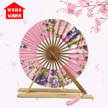 5Colores Round Windmill Fan and Wind Cherry Blossom Japanese Lady Folding Fan Hand Fan Wedding Party Dance Favor Pocket Fan Gift 2024 - buy cheap