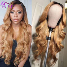 Honey Color 1B/27 13x4 Transparent Lace Frontal Wigs Body Wave Lace Front Wig Peruvian Human Hair Wig 180% Lace Closure Wig 2024 - buy cheap