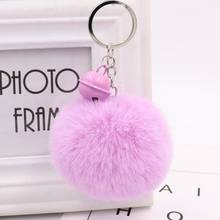 Cute Bell Trinket Fluffy Artificial Rabbit Fur Car Keychain Pompons Women Trinket Car Bag Holder Key Ring Jewelry Gift Keychains 2024 - buy cheap