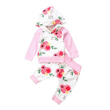 Ropa de invierno para recién nacido, Sudadera con capucha, camiseta Floral, Top + Pantalones largos, conjunto de Leggings 2024 - compra barato