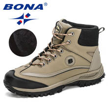 BONA-botas muy cálidas de invierno para hombre, botines de acción de cuero, de felpa, antideslizantes, altos, 2020 2024 - compra barato