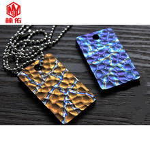 1PC Titanium Alloy Aerolite Grain Decorative Metal Card Pendant Army Fan Pendant Dog Tag ID Card EDC Outdoor Tool Accessories 2024 - buy cheap