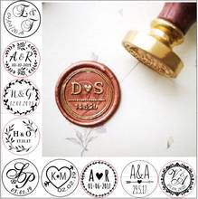 Custom Two initials with date Wax Seal Stamp,Custom Wax Seal Stamp,wedding invitation seals,wedding gift,personalised wood stamp 2024 - buy cheap