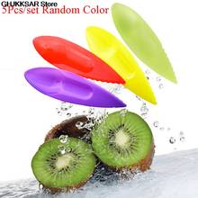 5 pçs plástico kiwi colher kiwi dig colher peelers colher cortador de colher doces cor vegetal frutas faca cortador descascador ferramentas de cozinha 2024 - compre barato