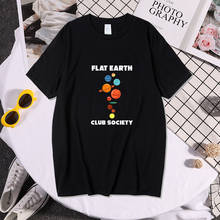 Планета плоская Земля клуб Общество бренд Для женщин футболки больших размеров, женские футболки с рисунком из Аниме Манга женская футболка с короткими руками Топы Ete 2024 - купить недорого
