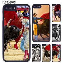 Krajews tourada espanhol bullfight caso de telefone para iphone x xr xs 11 12 13 pro max 5 6s 7 8 plus samsung galaxy s8 s9 s10 2024 - compre barato