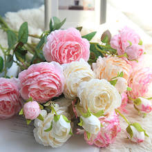 K002 искусственные шелковые розы, цветы бонсай, искусственные цветы для свадьбы, украшение в виде цветка на День святого Валентина 2024 - купить недорого