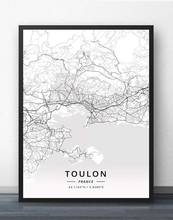 Póster de mapa de Nantes, bonito, Nimes, Perpignan, Reims, Rennes, Rouen, Saint-Etienne, Paul, strasons, Toulon, touches, Tour de Francia 2024 - compra barato