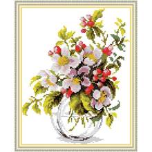 Blooming Apple Blossom Stamping Cross Stitch Kit 11CT 14CT DMC  Ecological Cotton Thread Cross Stitch Embroidery Needlework Set 2024 - buy cheap