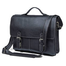 Nesitu New Vintage Black Brown Thick Genuine Leather Office Men Briefcase Messenger Bags 14'' Laptop Portfolio Handbag M7090 2024 - buy cheap