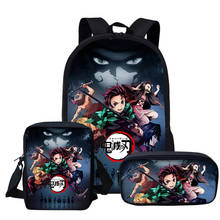 FORUDESIGNS 3pcs/set Demon Slayer School Bag Set for Kids Boys Girls School Backpacks Shoulder Bagpack Children Bookbag Satchel 2024 - buy cheap