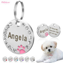 Etiqueta personalizada de acero inoxidable para perro, accesorio para Collar de mascota grabado, etiqueta de identificación personalizada para gato y cachorro, etiquetas con nombre de pata colgante antipérdida 2024 - compra barato