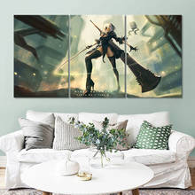 Jogo cartaz pintura a óleo decoração da casa nier: automata pinturas da arte da lona adesivos de parede decoração de natal sofá fundo da parede arte da parede 2024 - compre barato