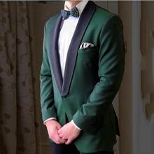 Green Slim Fit Men Suits 2020 Wedding Tuxedos Groom Wear 2 Pieces(Jacket+Pants) Bridegroom Suits Best Man Costume Homme Blazer 2024 - compre barato