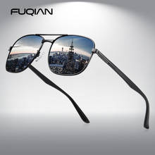 FUQIAN-gafas de sol polarizadas cuadradas para hombre, anteojos de sol de lujo rectangulares de Metal, Estilo Vintage, UV400 2024 - compra barato