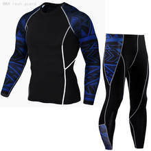 Camisa de compressão leggings terno dos esportes dos homens roupa interior treino rash guard masculino musculação longo homem t camisa calças jogging 4xl 2024 - compre barato