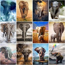 Pintura de diamantes 5D de elefante, bordado de diamantes de imitación redondos, punto de cruz, mosaico, decoración del hogar 2024 - compra barato