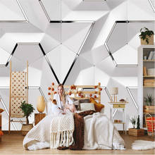 Nordic Modern Silver Geometric Wall Paper 3D Living Room Bedroom Decor Mural Self-adhesive Wallpaper Wall Papers Home Decor 2024 - buy cheap