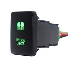 12v luzes de ré botão interruptor liga/desliga luzes verdes de led com fio conector para toyota rav4 prato 150/200 série camry priu 2024 - compre barato