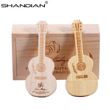 SHANDIAN-unidad Flash USB de madera para guitarra, Pendrive 2,0 de 32gb, 64gb, 16gb y 4gb, con logotipo gratis, 1 unidad 2024 - compra barato